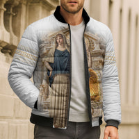 Hestia Greek Goddess Bomber Puffer Jacket Ancient Mythology Hearth Fire Classical Temple Art