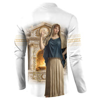 Hestia Greek Goddess Button Sweatshirt Ancient Mythology Hearth Fire Classical Temple Art