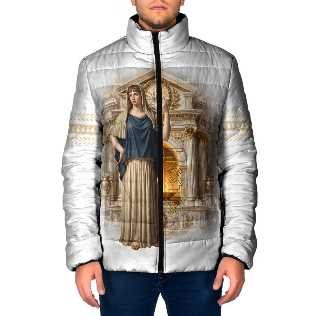 Hestia Greek Goddess Padded Jacket Ancient Mythology Hearth Fire Classical Temple Art