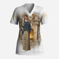 Hestia Greek Goddess Scrub Top Ancient Mythology Hearth Fire Classical Temple Art
