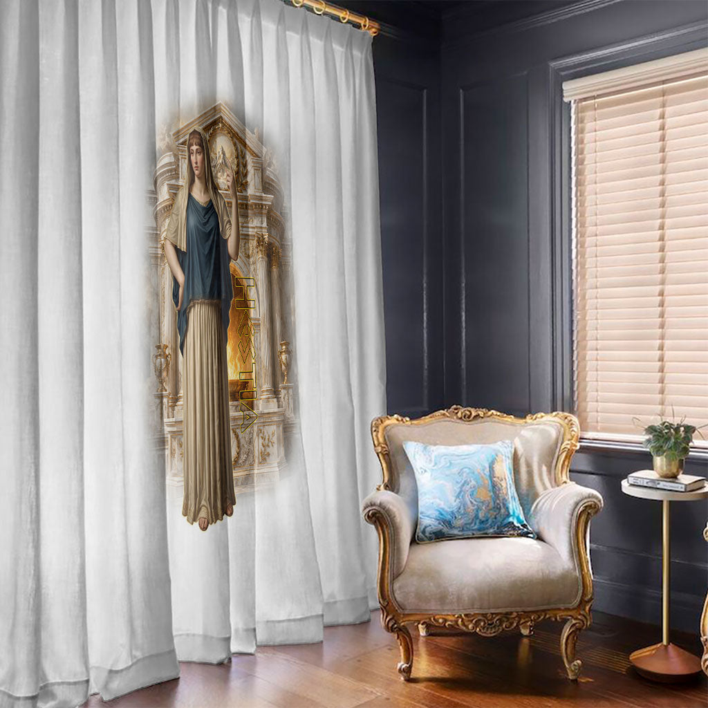 Hestia Greek Goddess Window Curtain Ancient Mythology Hearth Fire Classical Temple Art