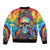 Floral Skull Bomber Jacket I'm Blunt because god rolled me that way - Wonder Print Shop