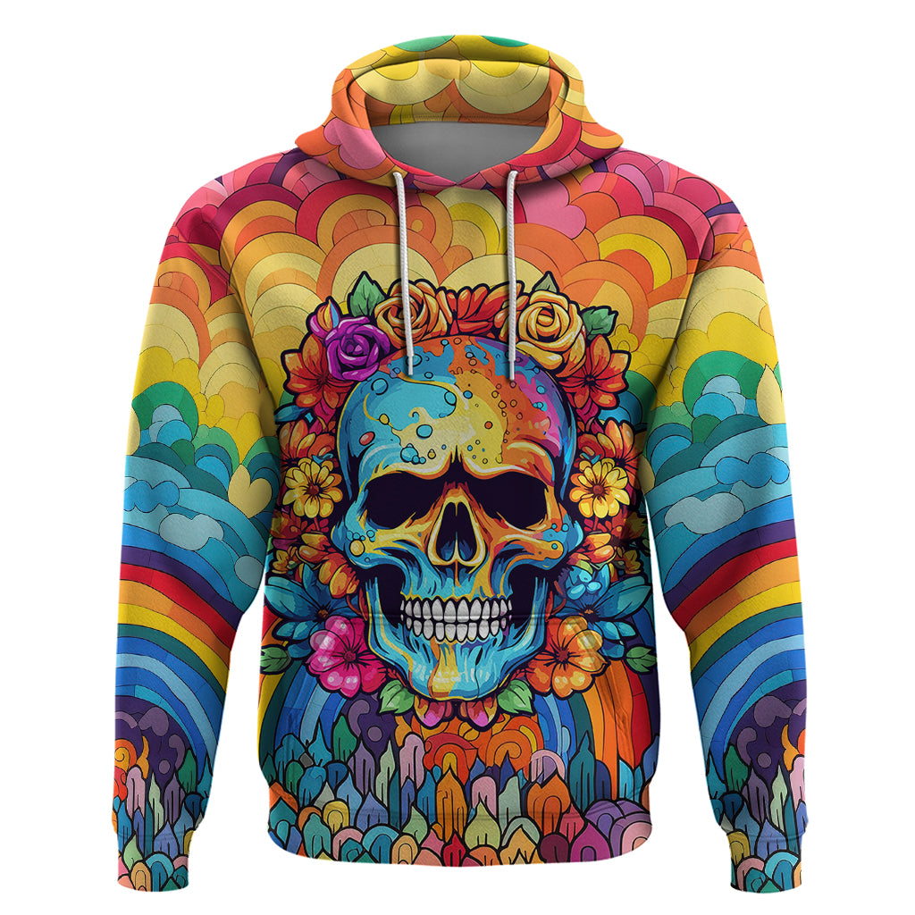 Floral Skull Hoodie I'm Blunt because god rolled me that way - Wonder Print Shop