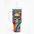 Floral Skull Tumbler With Handle I'm Blunt because god rolled me that way