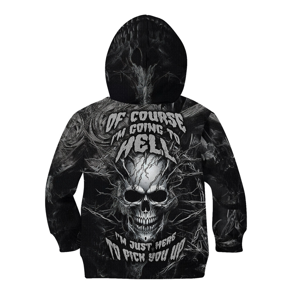 Horror Skull Kid Hoodie Of course i'm going to hell i'm just here to pick you up - Wonder Print Shop