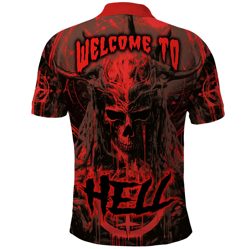 Demon Skull Polo Shirt Welcome to Hell - Wonder Print Shop