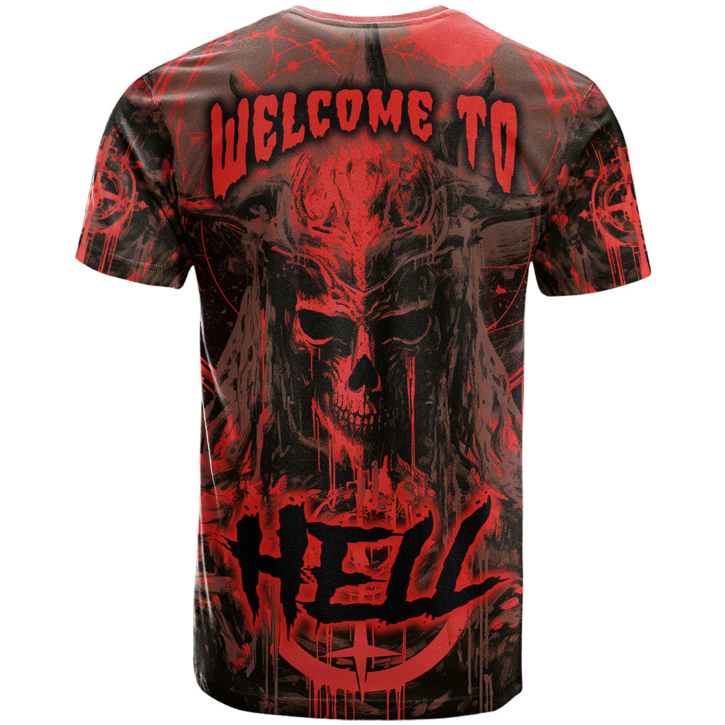 Demon Skull T Shirt Welcome to Hell - Wonder Print Shop