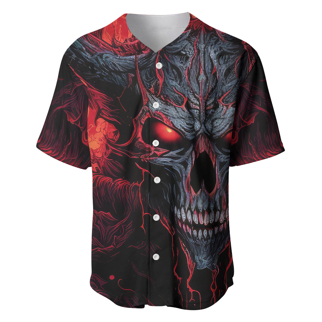 Demon Skull Baseball Jersey You Better Pray I Don't Get Up - Wonder Print Shop