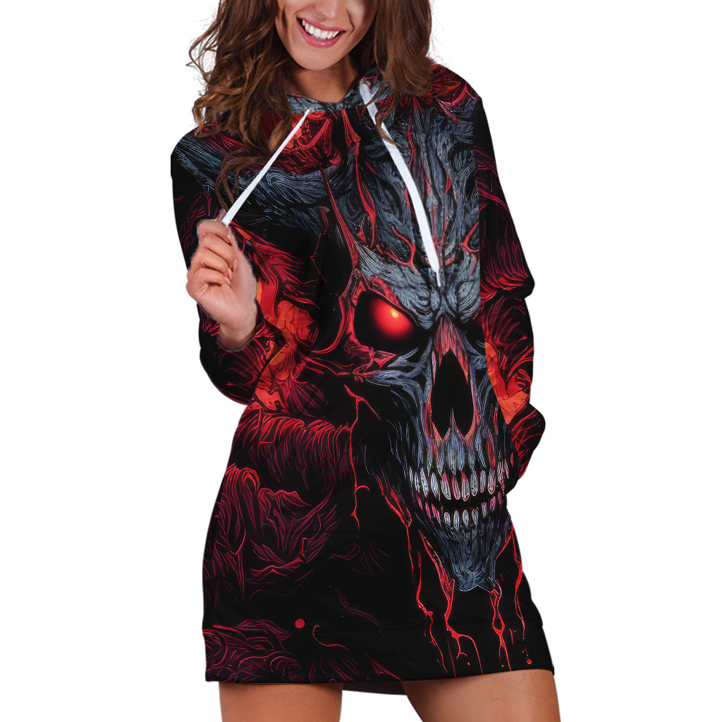 Demon Skull Hoodie Dress You Better Pray I Don't Get Up - Wonder Print Shop