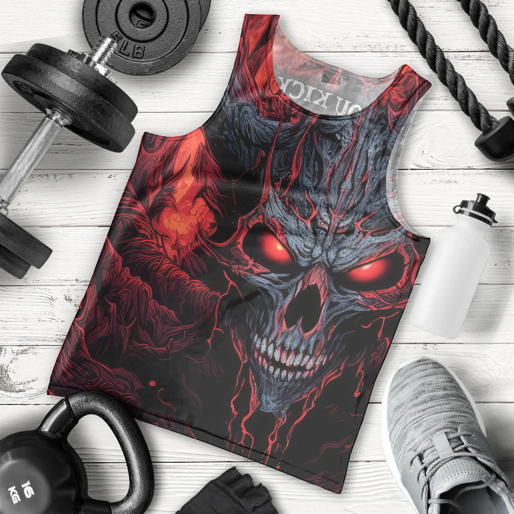 Demon Skull Men Tank Top You Better Pray I Don't Get Up - Wonder Print Shop