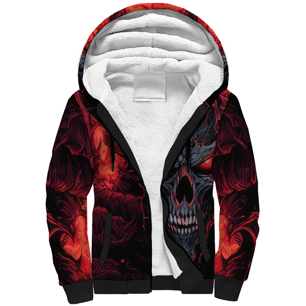 Demon Skull Sherpa Hoodie You Better Pray I Don't Get Up - Wonder Print Shop