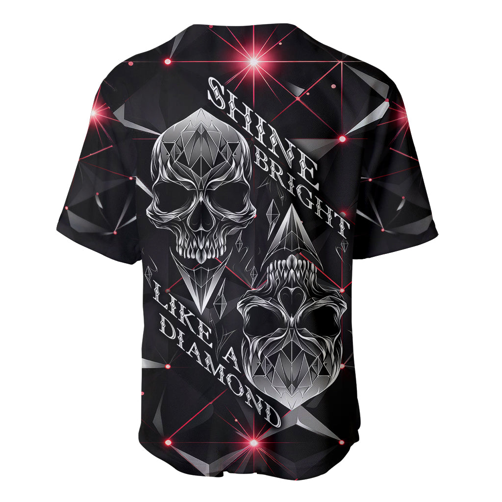 Diamond Skull Baseball Jersey Shine Bright Like Diamond - Wonder Print Shop