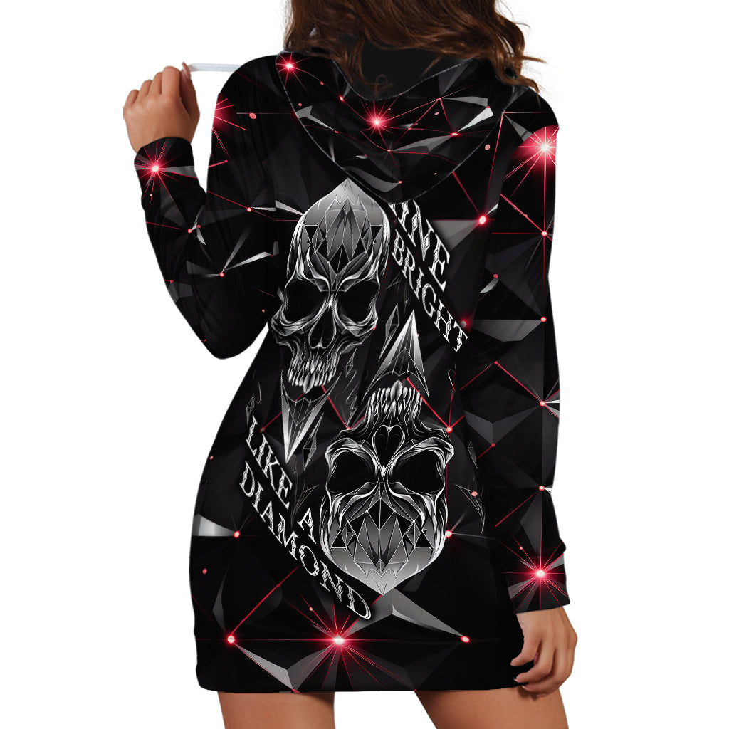 Diamond Skull Hoodie Dress Shine Bright Like Diamond - Wonder Print Shop