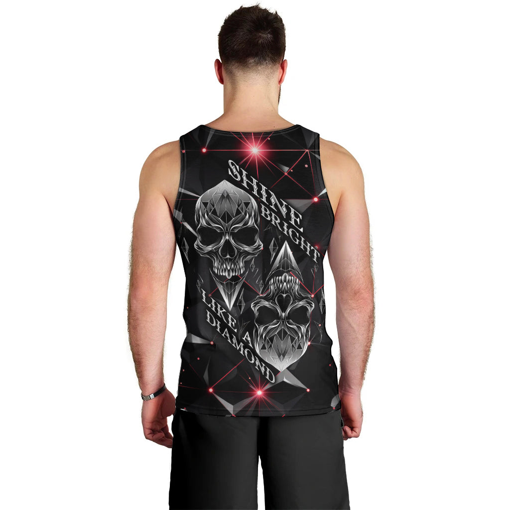 Diamond Skull Men Tank Top Shine Bright Like Diamond - Wonder Print Shop