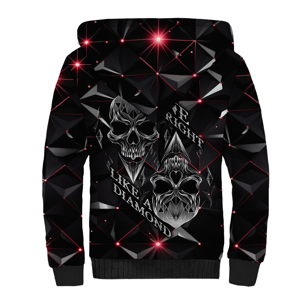 Diamond Skull Sherpa Hoodie Shine Bright Like Diamond - Wonder Print Shop