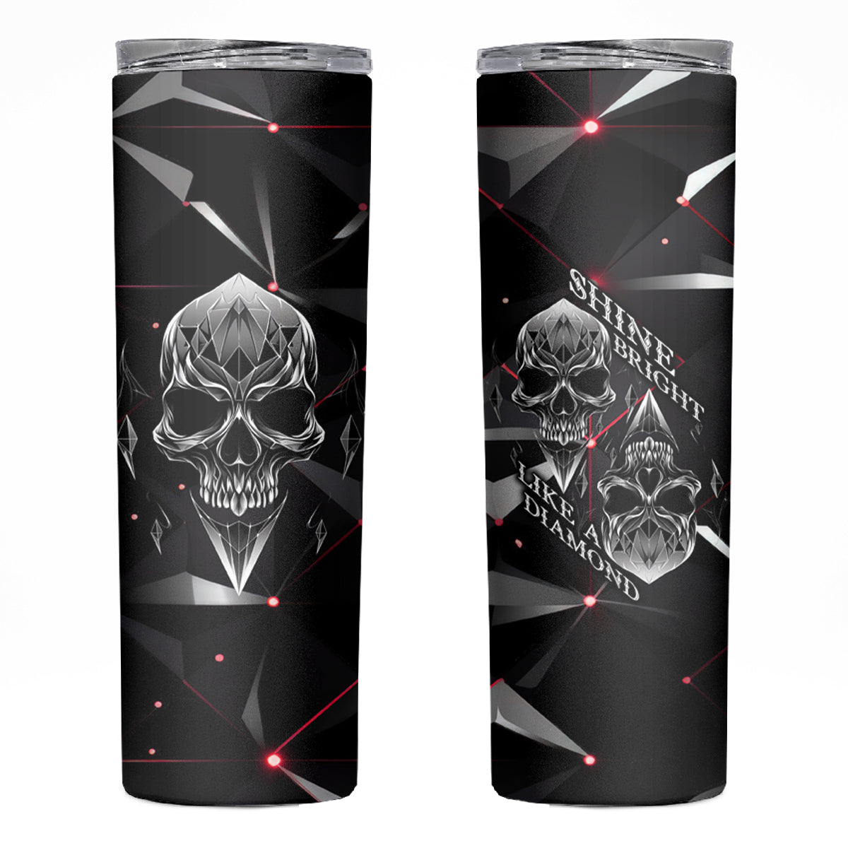 Diamond Skull Skinny Tumbler Shine Bright Like Diamond