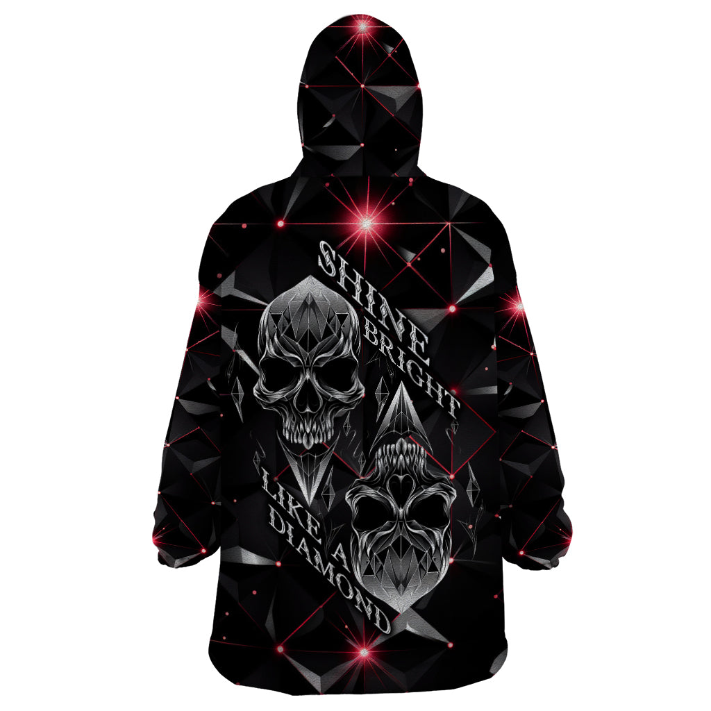 Diamond Skull Wearable Blanket Hoodie Shine Bright Like Diamond - Wonder Print Shop