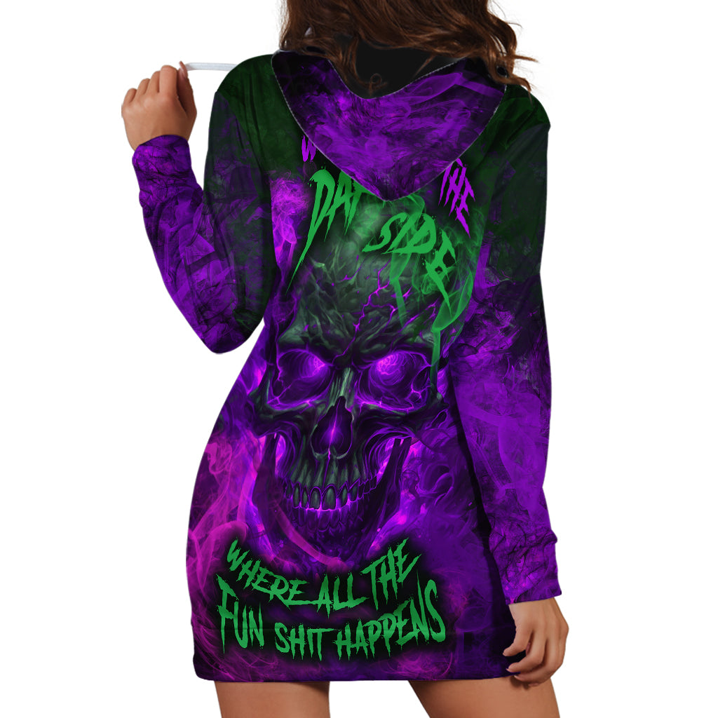 Horor Skull Hoodie Dress Welcome to the Dark side - Wonder Print Shop