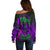 Horor Skull Off Shoulder Sweater Welcome to the Dark side - Wonder Print Shop