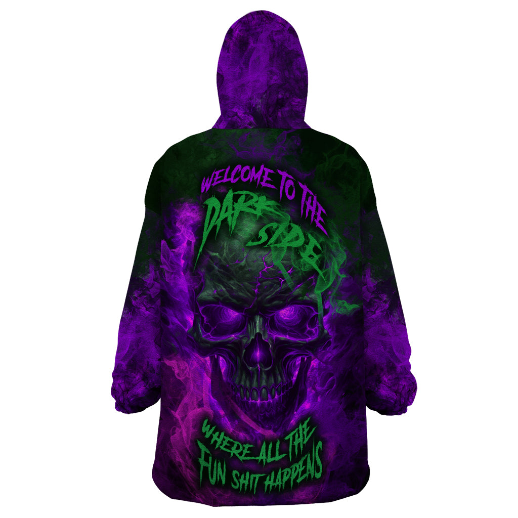 Horor Skull Wearable Blanket Hoodie Welcome to the Dark side - Wonder Print Shop