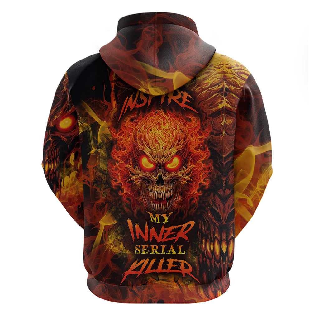 Fire Skull Hoodie You inspire my Inner serial Killed - Wonder Print Shop