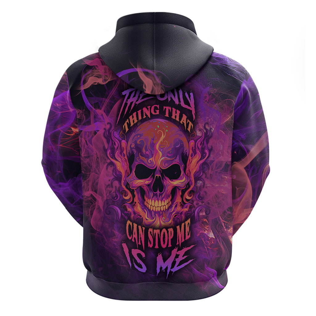 Fire Skull Hoodie The Only Thing That Can Stop Me Is Me - Wonder Print Shop