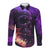 Fire Skull Long Sleeve Button Shirt The Only Thing That Can Stop Me Is Me - Wonder Print Shop