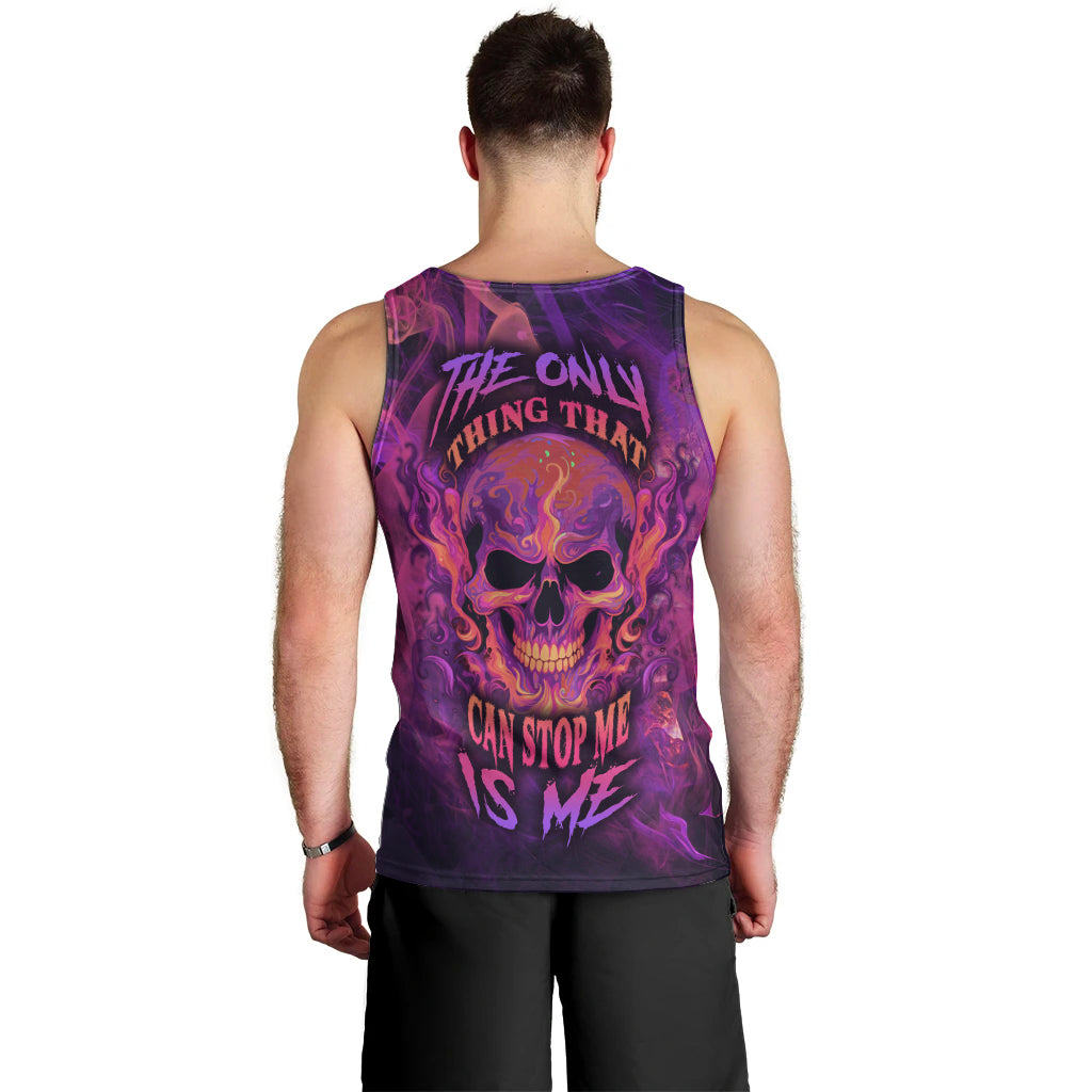 Fire Skull Men Tank Top The Only Thing That Can Stop Me Is Me - Wonder Print Shop