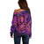 Fire Skull Off Shoulder Sweater The Only Thing That Can Stop Me Is Me - Wonder Print Shop