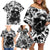 Skull Family Matching Off Shoulder Short Dress and Hawaiian Shirt Inequitable Spirit - Wonder Print Shop