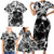 Skull Family Matching Short Sleeve Bodycon Dress and Hawaiian Shirt Inequitable Spirit - Wonder Print Shop