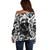 Skull Off Shoulder Sweater Inequitable Spirit - Wonder Print Shop