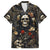 Skull Roses Family Matching Off Shoulder Long Sleeve Dress and Hawaiian Shirt Never Say Die - Wonder Print Shop