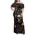 Skull Roses Family Matching Off Shoulder Maxi Dress and Hawaiian Shirt Never Say Die - Wonder Print Shop