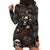 Skull Roses Hoodie Dress Never Say Die - Wonder Print Shop