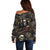 Skull Roses Off Shoulder Sweater Never Say Die - Wonder Print Shop