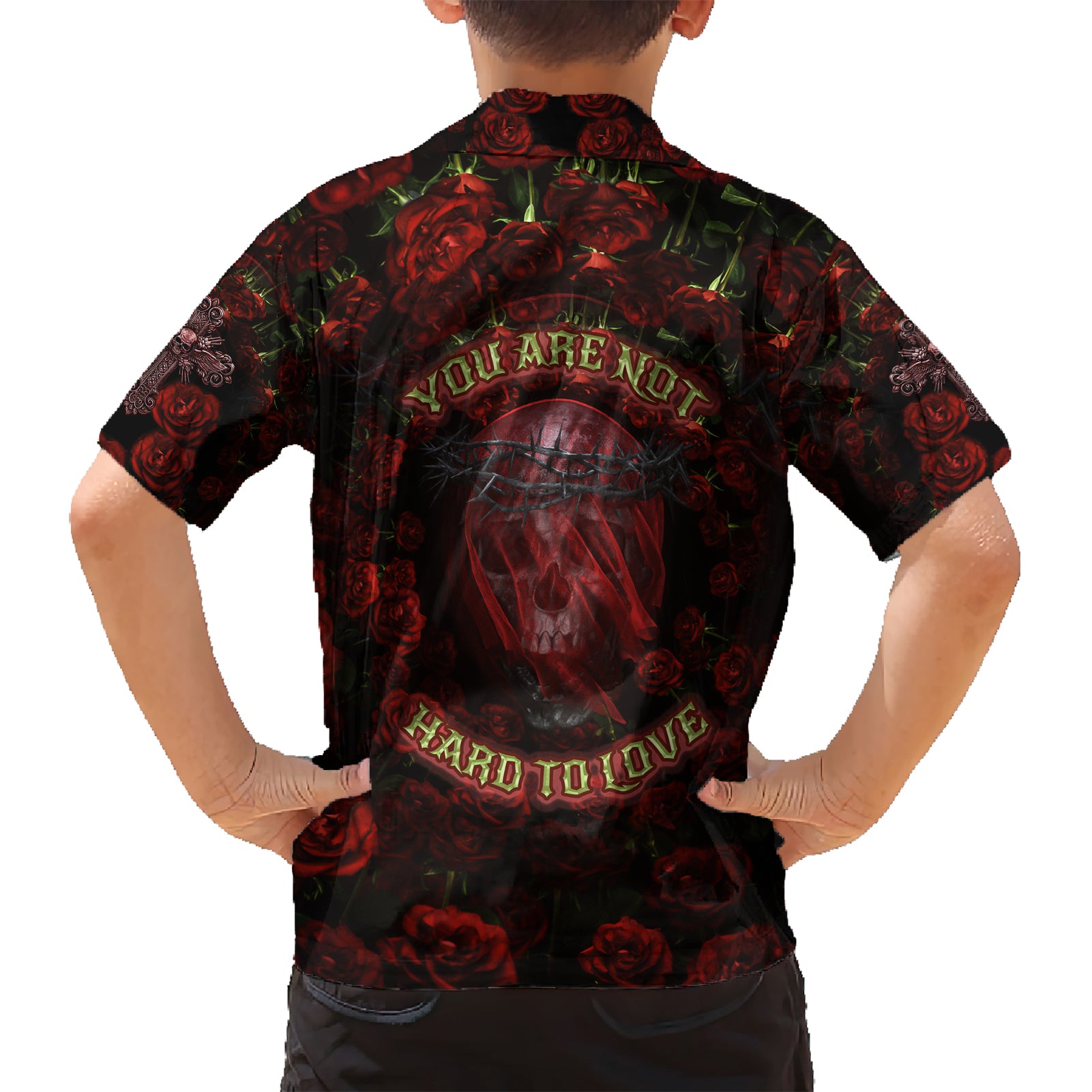 Skull Roses Kid Hawaiian Shirt You Are Not Hard To Love - Wonder Print Shop