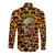 Leopard Skull Long Sleeve Button Shirt Dead Inside - Wonder Print Shop