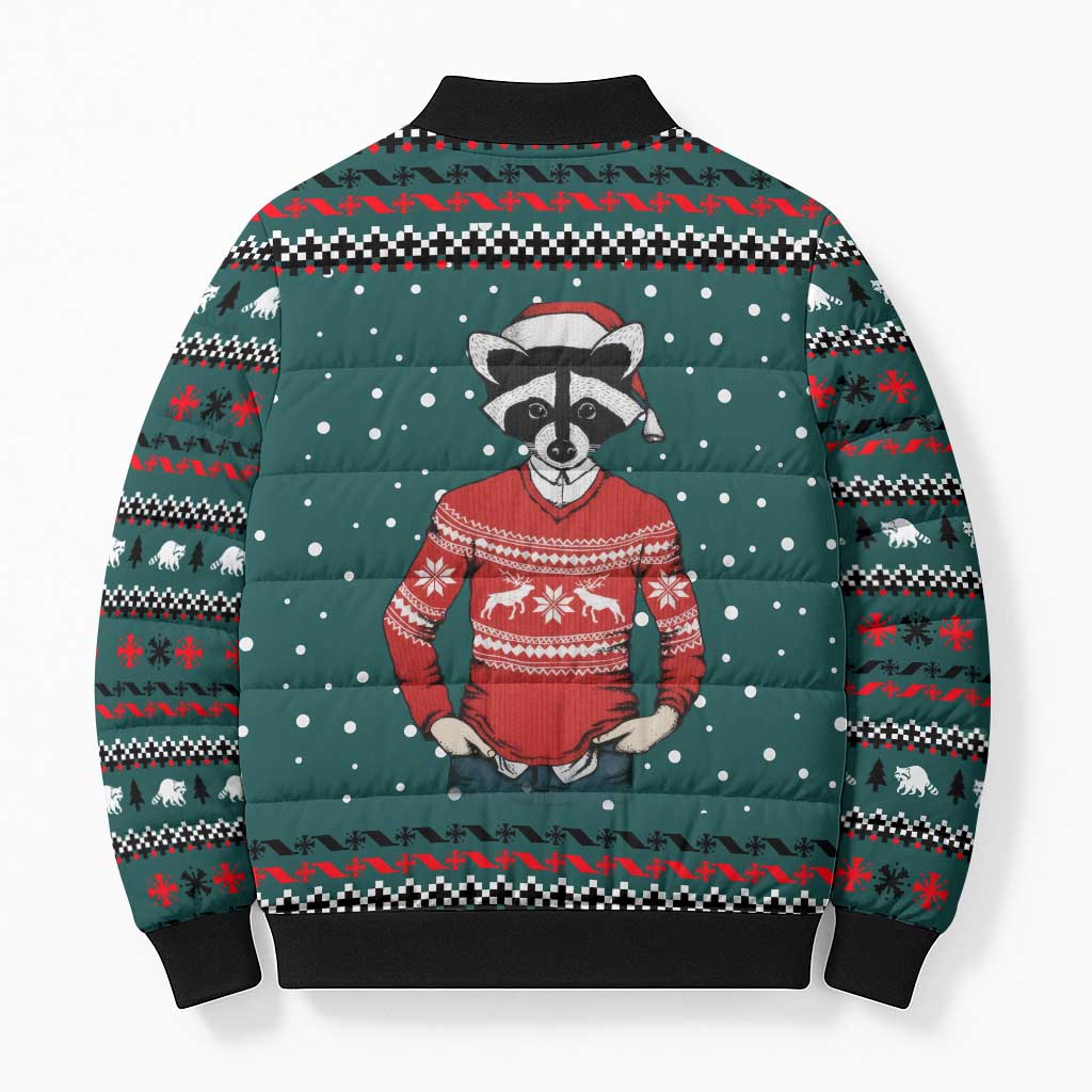 A Trashy Christmas Bomber Puffer Jacket Xmas Holiday Patterns - Wonder Print Shop