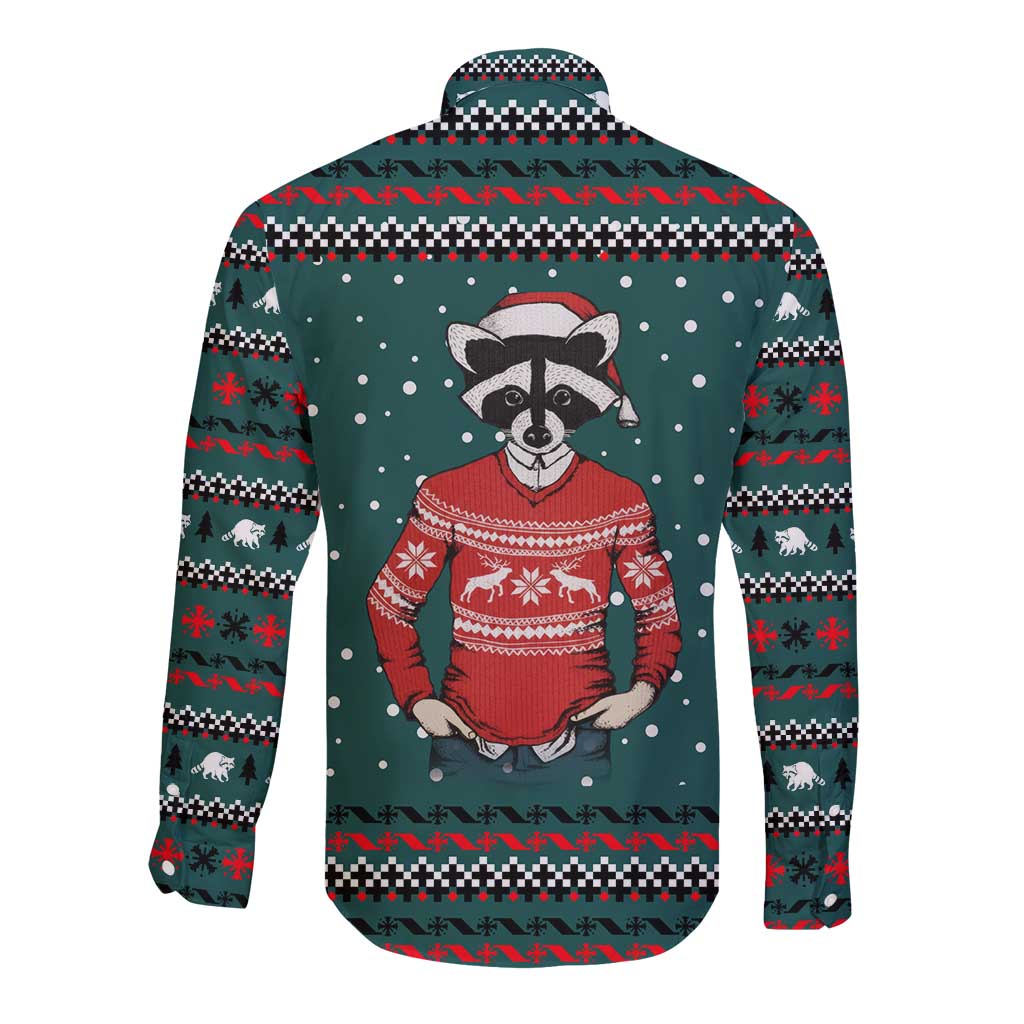 A Trashy Christmas Long Sleeve Button Shirt Xmas Holiday Patterns - Wonder Print Shop