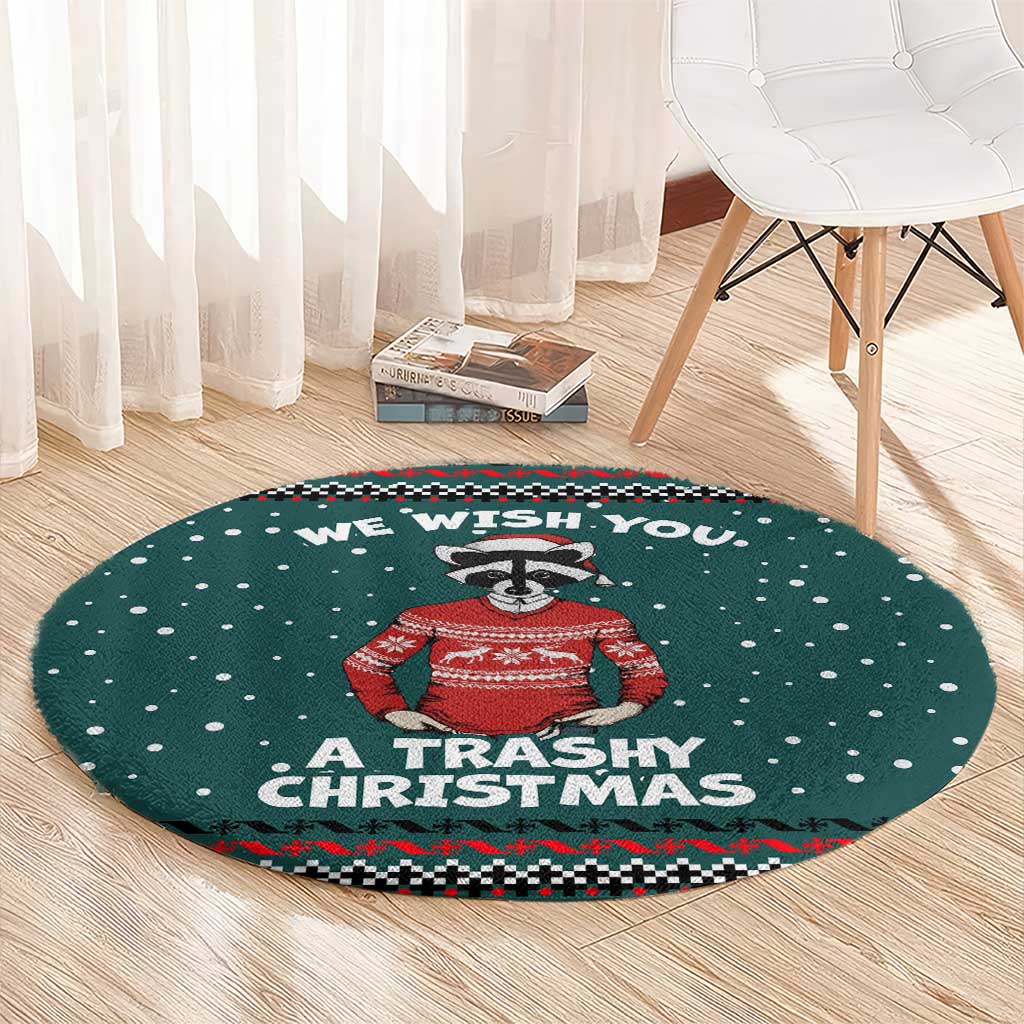 A Trashy Christmas Round Carpet Xmas Holiday Patterns - Wonder Print Shop