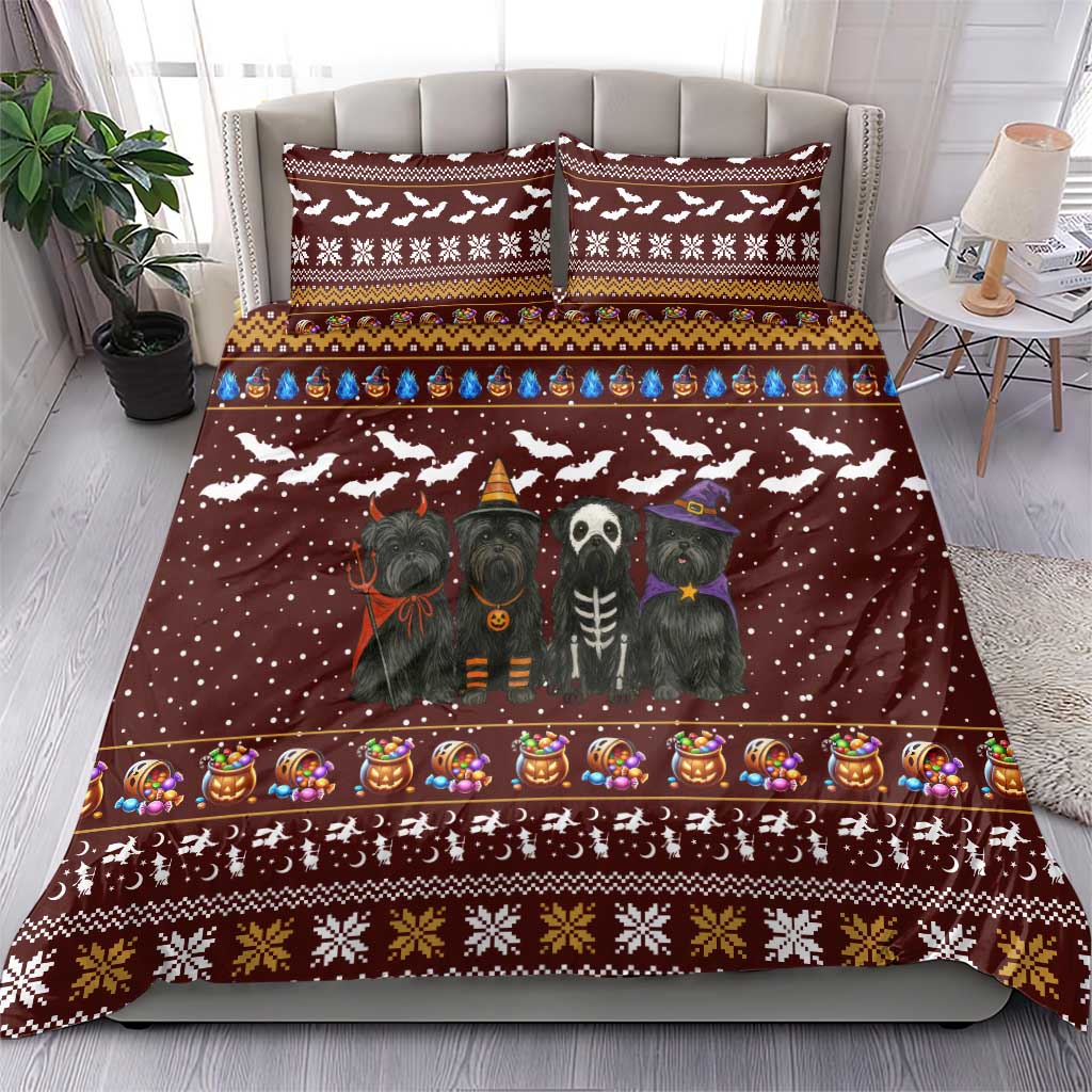 Affenpinscher Dog Halloween Christmas Bedding Set Xmas Holiday Patterns - Wonder Print Shop