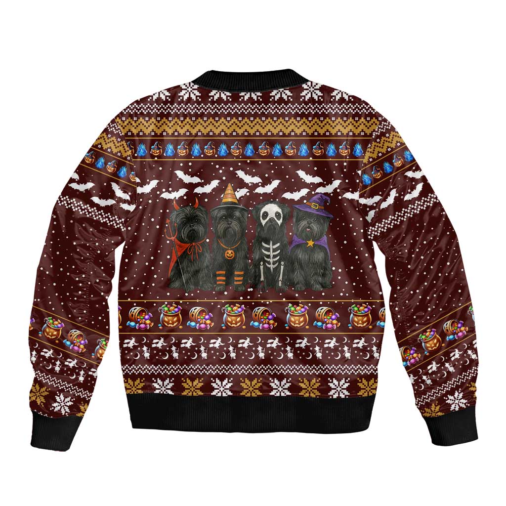 Affenpinscher Dog Halloween Christmas Bomber Jacket Xmas Holiday Patterns - Wonder Print Shop