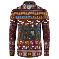 Affenpinscher Dog Halloween Christmas Button Sweatshirt Xmas Holiday Patterns - Wonder Print Shop