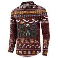 Affenpinscher Dog Halloween Christmas Button Sweatshirt Xmas Holiday Patterns - Wonder Print Shop