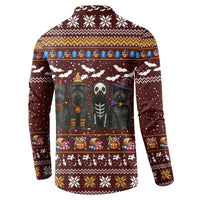 Affenpinscher Dog Halloween Christmas Button Sweatshirt Xmas Holiday Patterns - Wonder Print Shop