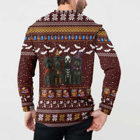 Affenpinscher Dog Halloween Christmas Button Sweatshirt Xmas Holiday Patterns - Wonder Print Shop
