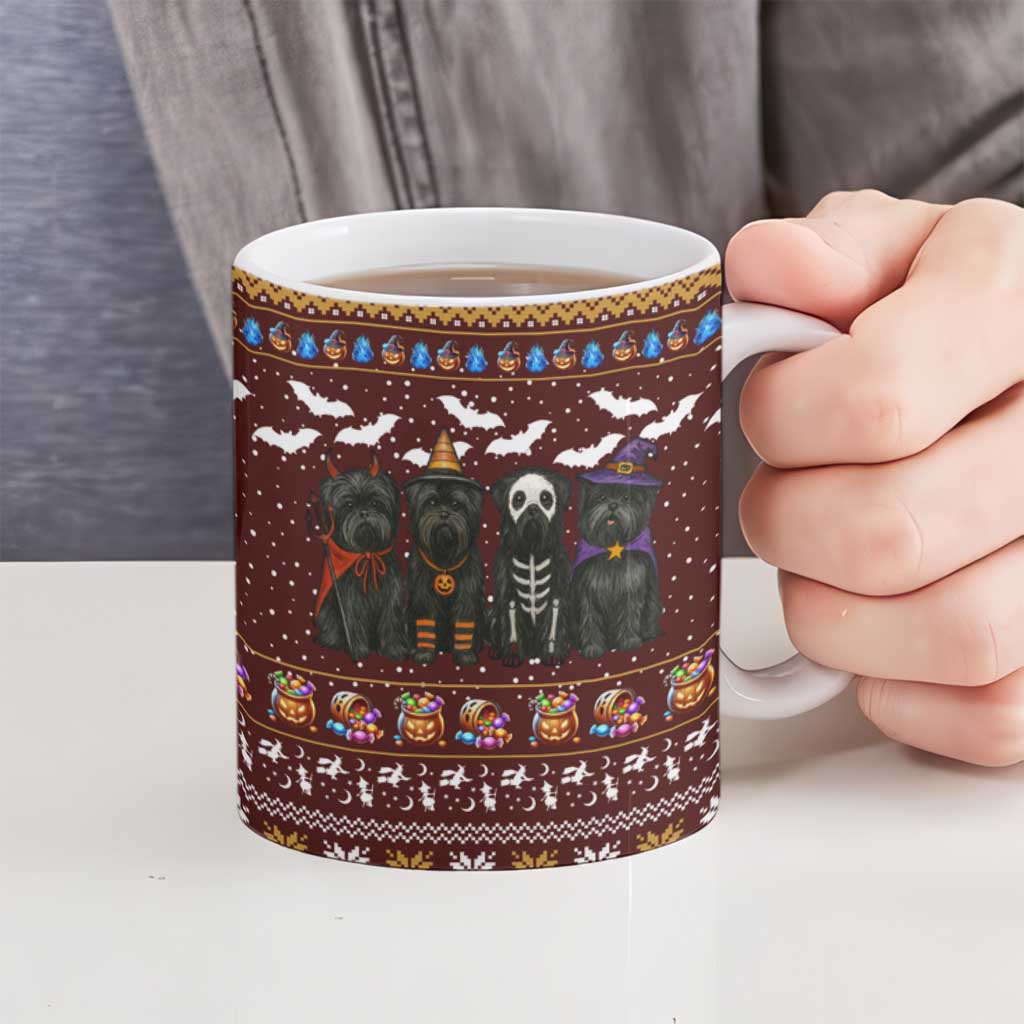Affenpinscher Dog Halloween Christmas Ceramic Mug Xmas Holiday Patterns - Wonder Print Shop