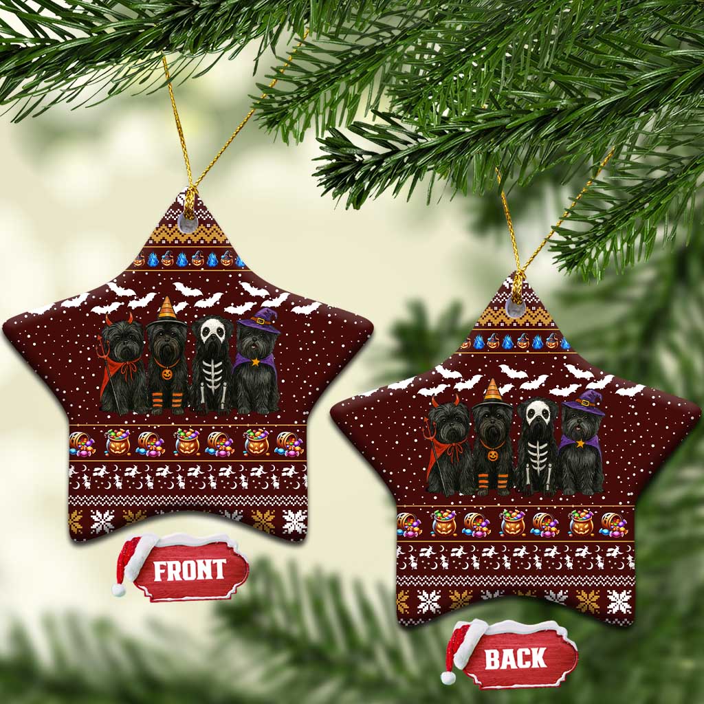 Affenpinscher Dog Halloween Christmas Ceramic Ornament Xmas Holiday Patterns - Wonder Print Shop