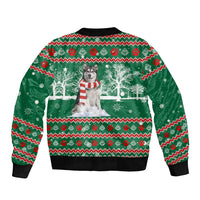 Alaskan Malamute Winter Tree Christmas Bomber Jacket Xmas Holiday Patterns - Wonder Print Shop